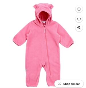 Jan And jul Pink Fleece Baby Onesie with Hood